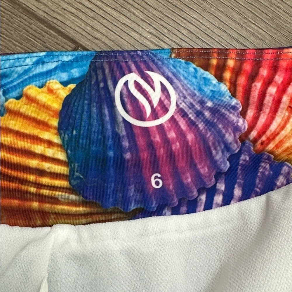 INKnBURN Mermaid Scale Performance Lined Running Shorts Blue Red Size 6 - Picture 9 of 13